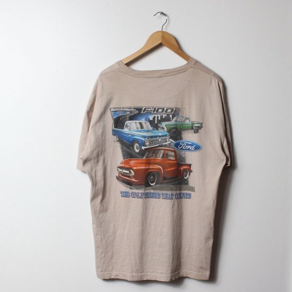 Newport Blue Mens XL Tan Ford Trucks Tee - Picture 1 of 5